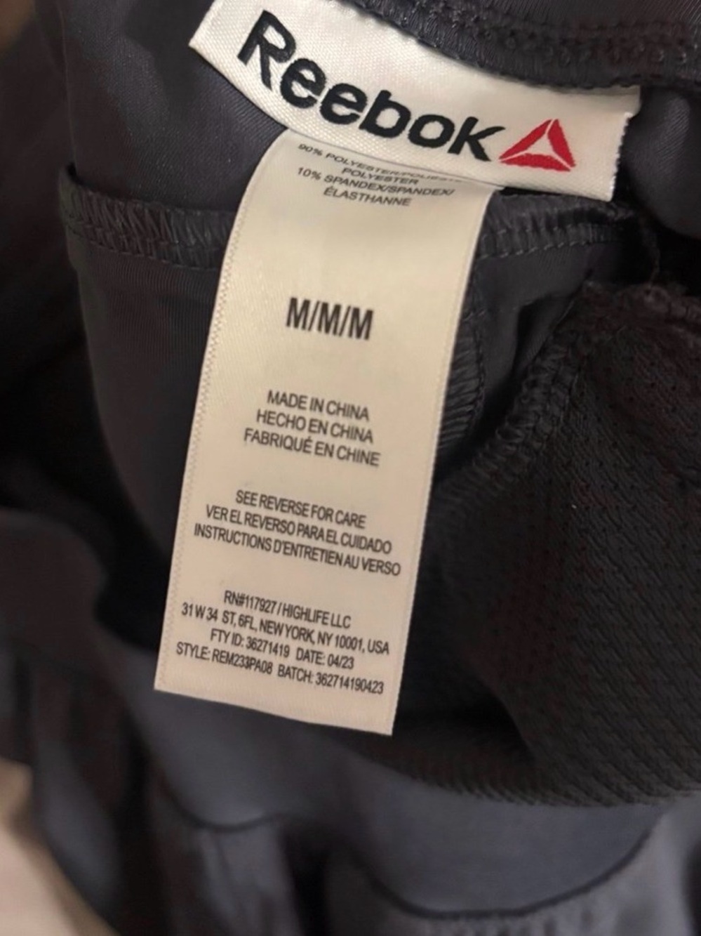 Reebok Mens Medium Navy Athletic Joggers - Picture 6 of 6
